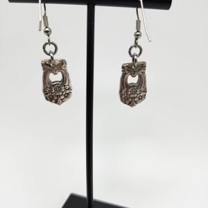 Vintage spoon silverware earrings.   Silver tone.